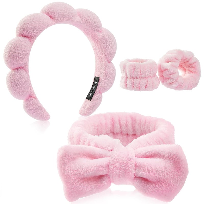 Ztomine Store Headbands for Women - Spa Headband and Wristband Set - Headband for Washing Face,Facial Mask,Makeup and Skin Care,Gifts for Women and Teen Girl Gifts Trendy Stuff - Image 1